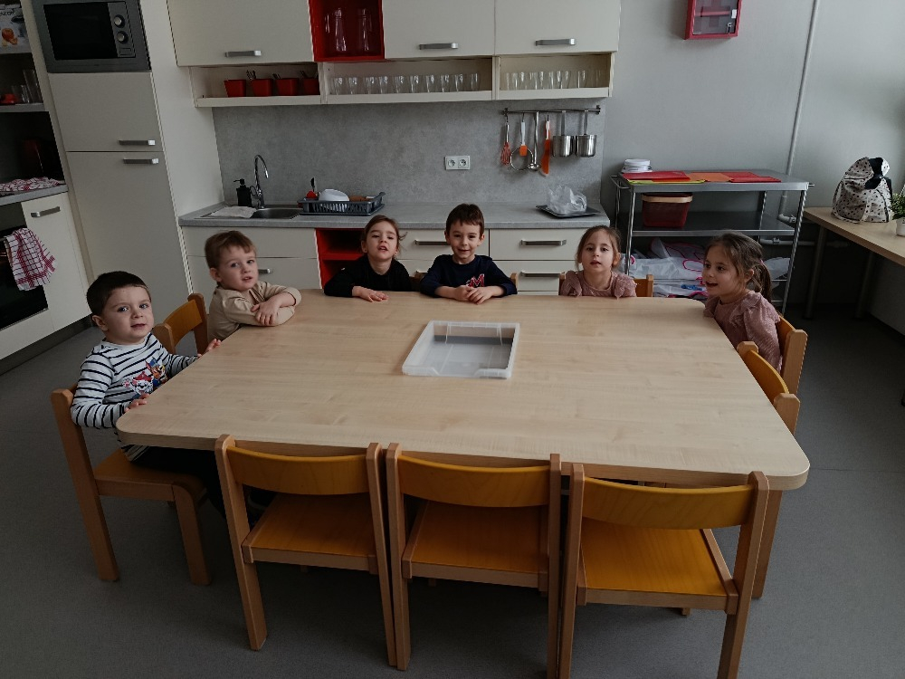 Kuřátka v kuchyňce